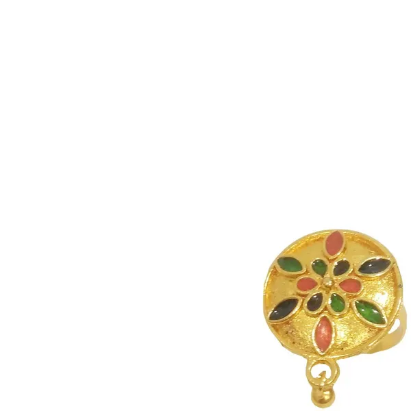 (Pack_Of_2)_Assamese_Traditional_Copper_Gold_Plated_Multi_Color_Finger-Ring_For_Girls_&_Women